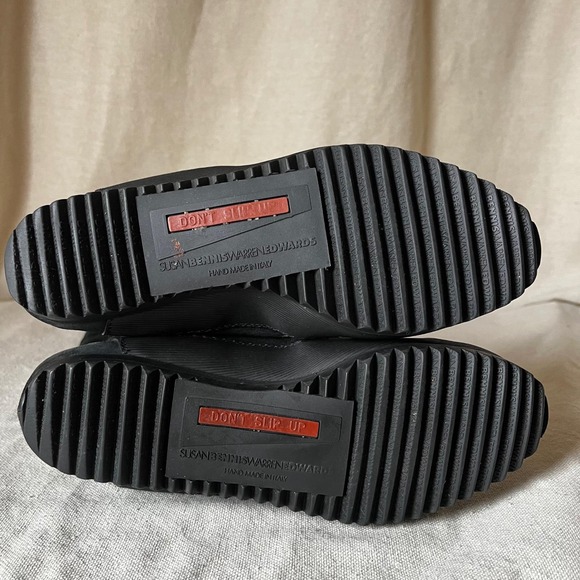 Susan Bennis Warren Edwards Italy Suede Appliqué Boots 7 - Picture 8 of 9